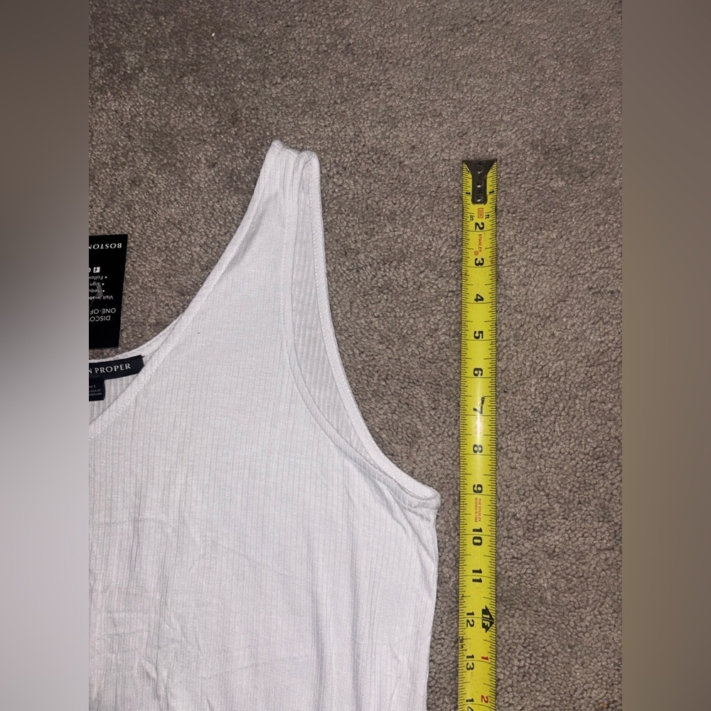 Boston Proper White Ribbed Tank Top size L - Picture 8 of 9